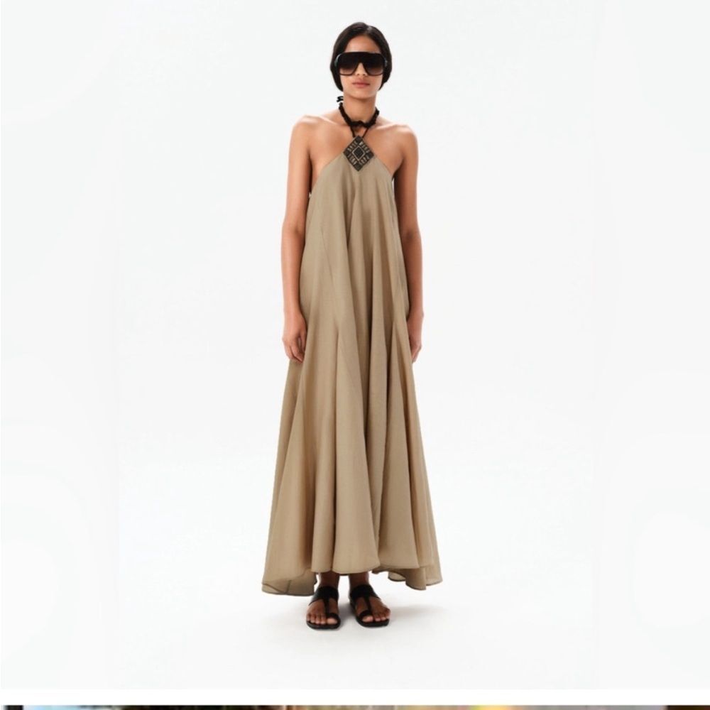Maria Cher‎ Mariacher Womens Castex Joanne Halter Flowy Maxi Dress Boho Indie L